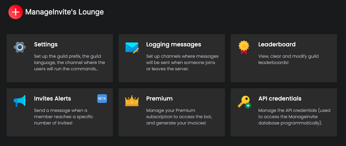 Screenshot of the ManageInvite dashboard